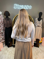 Haut Volant Velours Beige