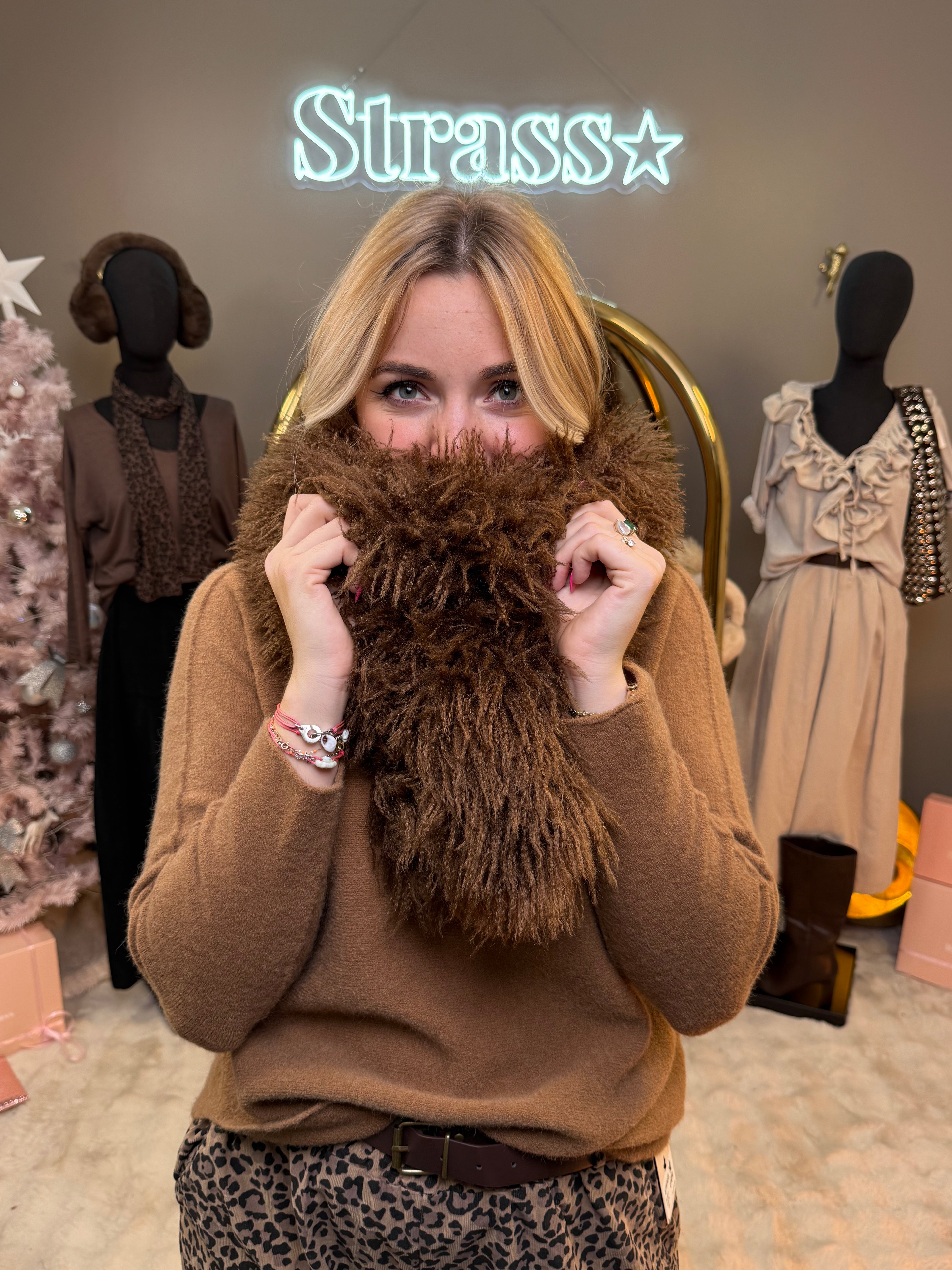 Écharpe Faux Mouton Choco